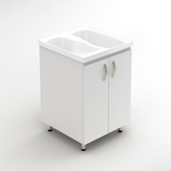 LAVADERO AQUA CON FLAUTA + MUEBLE RH PISO 60X60CM